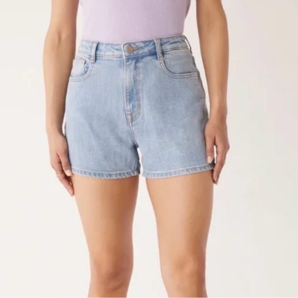 Frank And Oak Denim High Waist Minimalist Shorts Size 27 Jorts Mom Basic